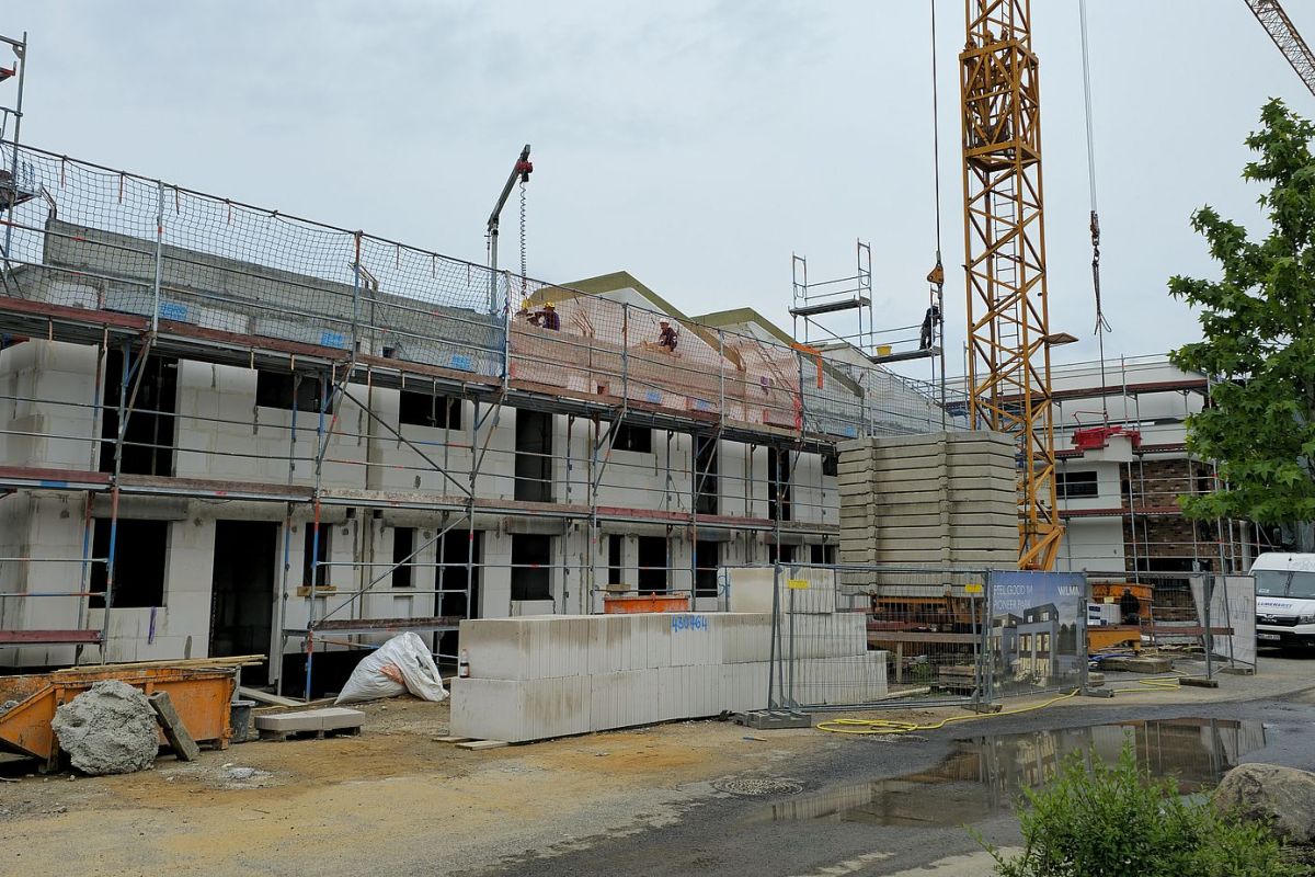 Der Rohbau der Reihenhäuser im 13. Bauabschnitt steht