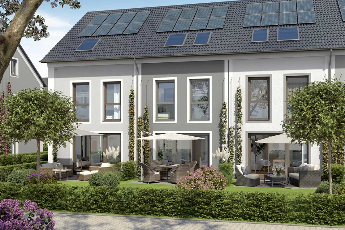 Vertriebsstart für neue Reihenhäuser mit nachhaltig-grünem Energiekonzept